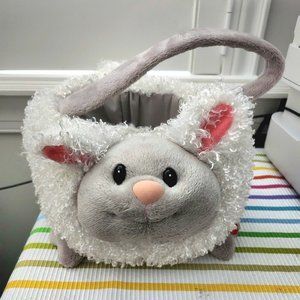 Bunny Lamb Treat Bucket Soft Basket W/ Handle